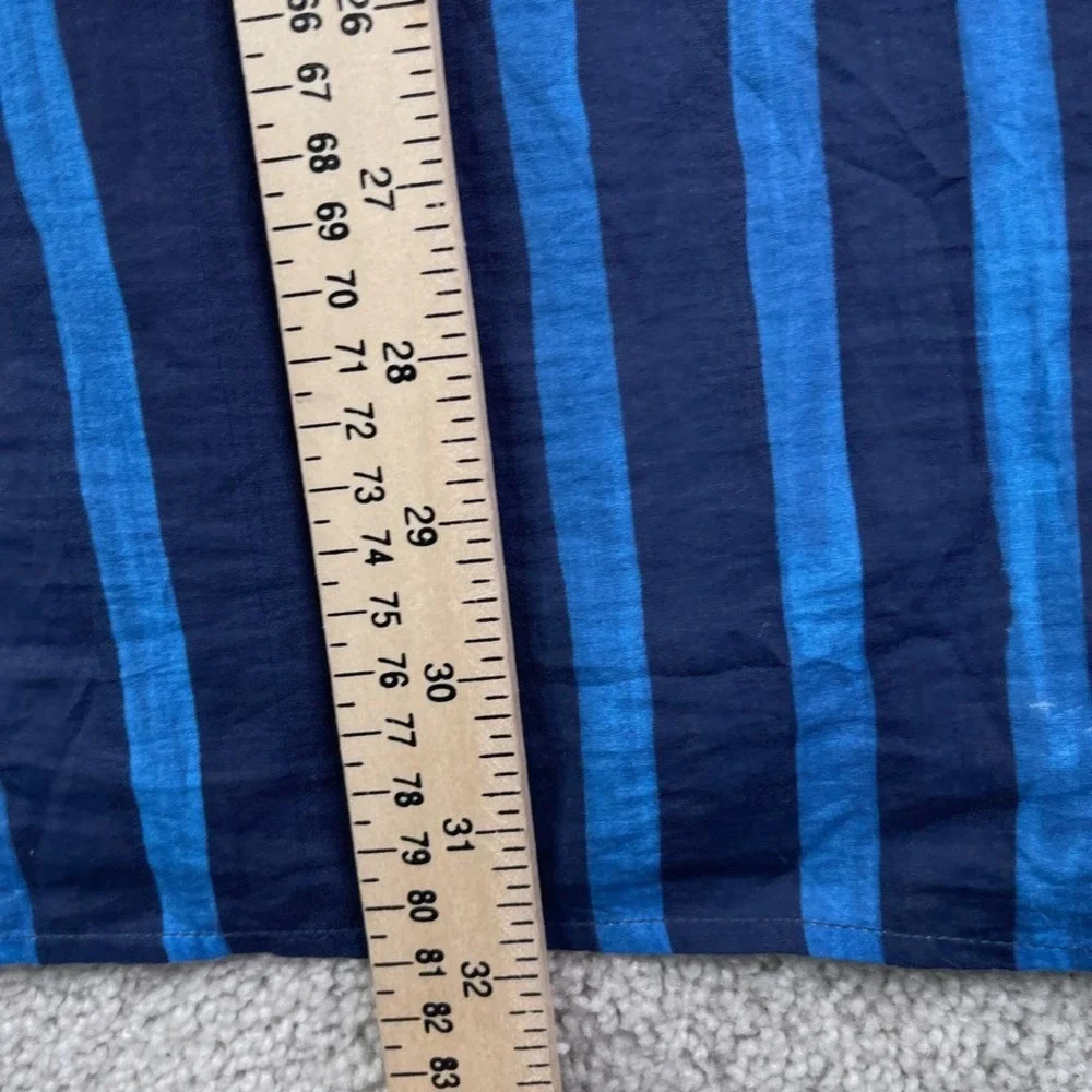 Banana Republic Shirt Mens XL Blue‎ Stripes Short Sleeve Camp Loop Collar